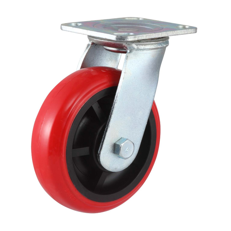 Good quality 8 Inch Solid Wheel - Caster Wheel With Zinc-plating Bracket Red PU Material Up to 350kgs  – GLOBE