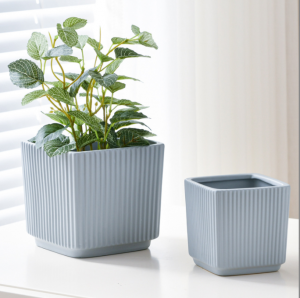 ຈໍານວນຂະຫນາດໃຫຍ່ຂອງຂາຍສົ່ງ Nordic ທີ່ທັນສະໄຫມງ່າຍດາຍລົມສີ່ຫລ່ຽມສາມຊິ້ນ ceramic ດອກ pot ໂລໂກ້ custom