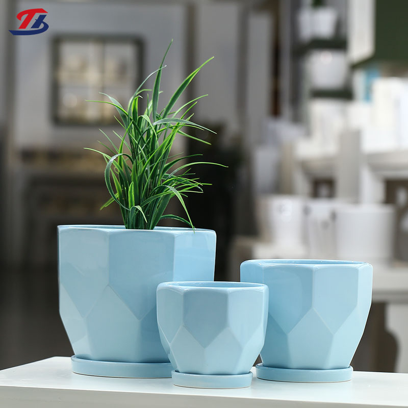 China OEM Matte origami style ceramic flowerpot Interior decoration cheap  flower pot succulent flower pot manufacturers and suppliers