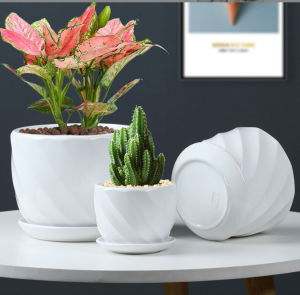 Flowerpot Keramik Grousshandel grouss einfach Nordic ins wäiss Stot Desktop flowerpot Benotzerdefinéiert