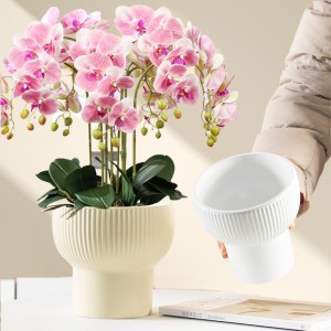White Creative Tall Mushroom Flower Pot ຂາຍສົ່ງຂາຍຍ່ອຍ
