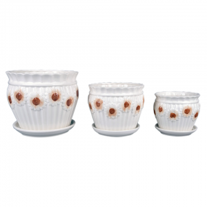 Customized White Glazed Ceramic Flower Pot Indoor Planters Ceramic Plant Pot Modern