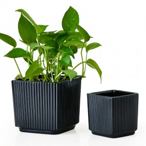 Inexpensive planters Square ceramic planters with drainage holes for outdoor bonsai plants