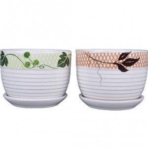 Modern flower pots white ceramic vase planters for living room, model room decoration