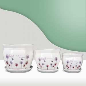 2022 HOT Nordic Modern Glazed Ceramic Flowerpot Upholstery Custom logo flowerpot with tray