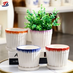 Pots de fleurs en céramique bon marché OEM, planteurs de poterie en céramique chinoise, planteur succulent, planteur en céramique