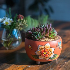 OEM Korea pot bunga sukulen dekorasi taman rumah pot bunga keramik lucu tanaman pot kecil desktop
