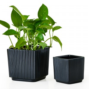 Manufacturer for Green Ceramic Planter - Cube Glazed Plant Pots Succulents Home Indoor large Ceramic Flower Pot With Drainage – Tongxin