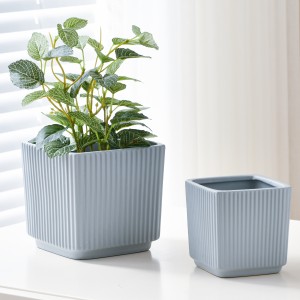 cheap Flower Pot Outdoor Bonsai square Ceramic Plant Pots With Drainage Hole