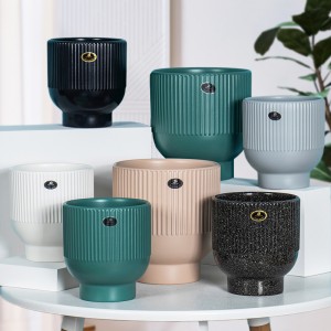 Stylish Round Straight Ceramic Flower Pots for Wholesale