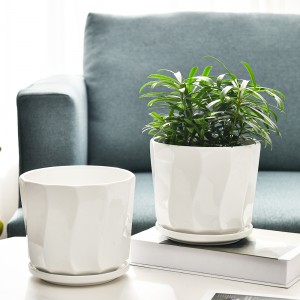 安い屋内白い小さな植木鉢セラミック植木鉢