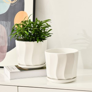 Cheap Indoor White Diki Hari Ceramic Flower Pot