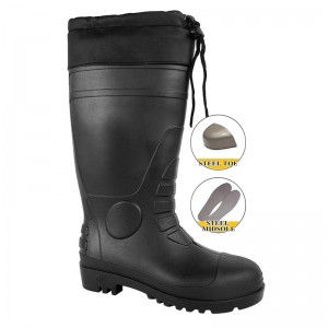 Μπότες βροχής CE Winter PVC Safety με ατσάλινο δάχτυλο και ενδιάμεση σόλα