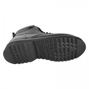 შავი Goodyear Welt Grain ტყავის ფეხსაცმელი ფოლადის ტოტით და შუა ძირით