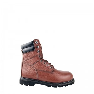 Brown Goodyear Welt Safety Leather Shoes nga adunay Steel Toe ug Midsole