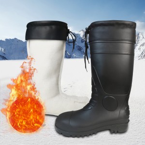 CE Winter PVC Safety Rain Boots nga adunay Steel Toe ug Midsole