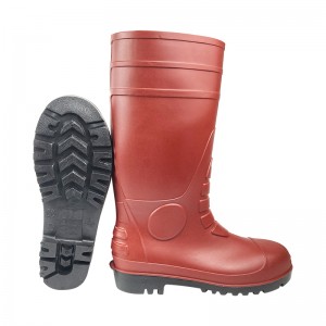 CE Anti-static PVC Safety Rain Boots e nang le menoana ea tšepe le Midsole
