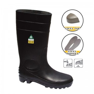 CSA လက်မှတ်ရ PVC Safety Rain Boots များသည် Steel Toe နှင့် Midsole တို့ဖြစ်သည်။