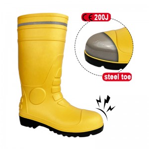 Reflective Top Cut PVC Safety Rain Boots Botas De Lluvia