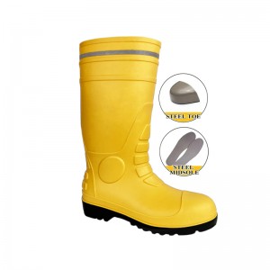 I-Reflective Top Cut PVC Safety Rain Boots Botas De Lluvia