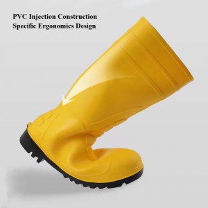 Üst Kəsilmiş Polad Ayaqlı PVC Yağış Çəkmələri Botas De Lluvia