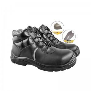S1P 6 inch Classic PU-sole Injection Black Leather Steel Toe Boots