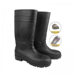 CE ASTM AS/NZS PVC предпазни ботуши за дъжд със стоманени пръсти и междинна подметка