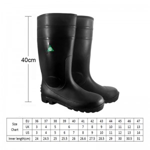 CSA Certified PVC Safety Rain Boots tare da Karfe Toe da Midsole