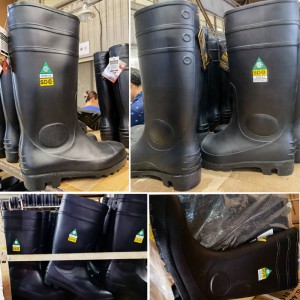 I-CSA Certified PVC Safety Rain Boots with Steel Toe kanye ne-Midsole