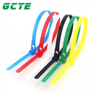 Releasable nylon cable tie live buckle color binding with plastic buckle strong cable tie can be disassembled and reused