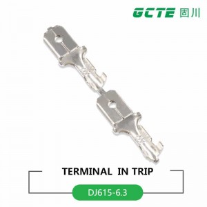 6.3 Male Terminal Brass Tin Plated Terminal In Roll Dj615-6.3 Vertical Reel Terminal