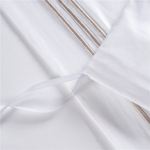 Sufang Factory White 6080s 100% Cotton Embroidered Hotel Bedroom Bedding Sheet Set