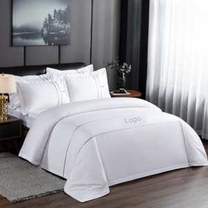 Ang Luxury Hotel Embroidery Linen Comforter Cover Bed Sheet Set