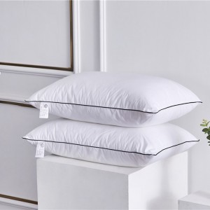 Custom Hotel Guestroom 100% Cotton White Pillows Microfiber Filling Pillows