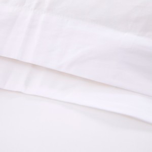 Wysokiej jakości zwykły biały 6080S 400TC 100% bawełniany satynowy komplet pościeli do sypialni hotelowej