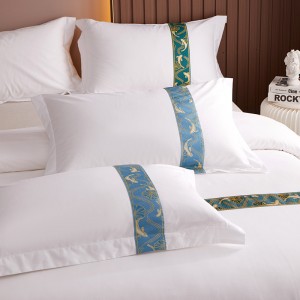 Set de lenjerie de pat personalizată cu bandă jacquard de 300TC