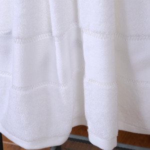 ພ້ອມສົ່ງ 3Pcs Cotton Five Star Dobby Border White Face Hand Towel Set