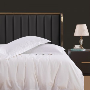 High Quality Plain White 6080S 400TC 100% Cotton Sateen Hotel Bedroom Bedding Sheet Set