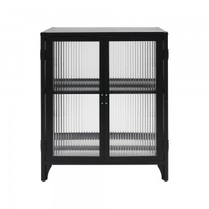 Metal Glass Sideboard Cabinet 2 Door Metal Accent Cabinet Supplier GO-FG-A
