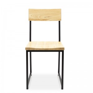 Industrial Metal Chair yokhala ndi Wood Seat & Back GA5201C-45STW