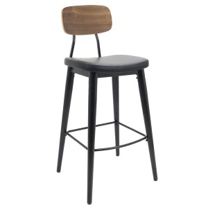 Industrial Upholstered Seat Bar Stool Chair with Metal Leg GA2002C-75STP