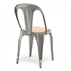 Metal Chair nga adunay Wood Seat Industrial GA2101C-45STW