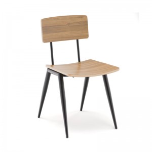 Металлические стулья для ресторанов с деревянным сиденьем GA2003C-45STW