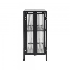 Metal Glass Sideboard Cabinet 2 Door Metal Accent Cabinet Մատակարար GO-FG-A