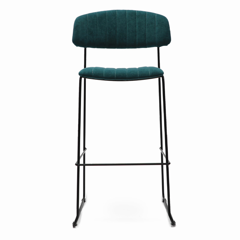 Contemporary velvet bar stool