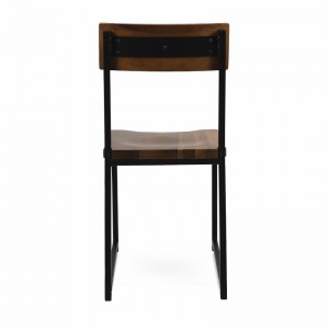 ODM Birgir Industrial Metal and Wood Chair Vintage Restaurant Metal Chair með Wood