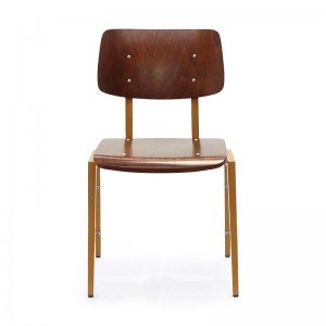 Tovarniški vir Visokokakovosten domači industrijski sodoben jedilni stol stol iz vezanega lesa leseni kovinski jedilni stol stol za zlaganje kuhinjski stol kavarniški stol