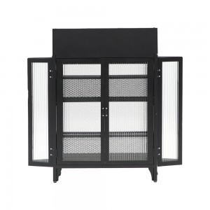Metal Glass Sideboard Cabinet 2 Door Metal Accent Cabinet Supplier GO-FG-A