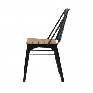 Kovová stolička s dreveným sedadlom GA6002C-45STWPC