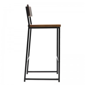 China Manufacturer Bar Furniture Restaurant Stool Chairs Industrial Restaurant Metal and Wood Barstools
